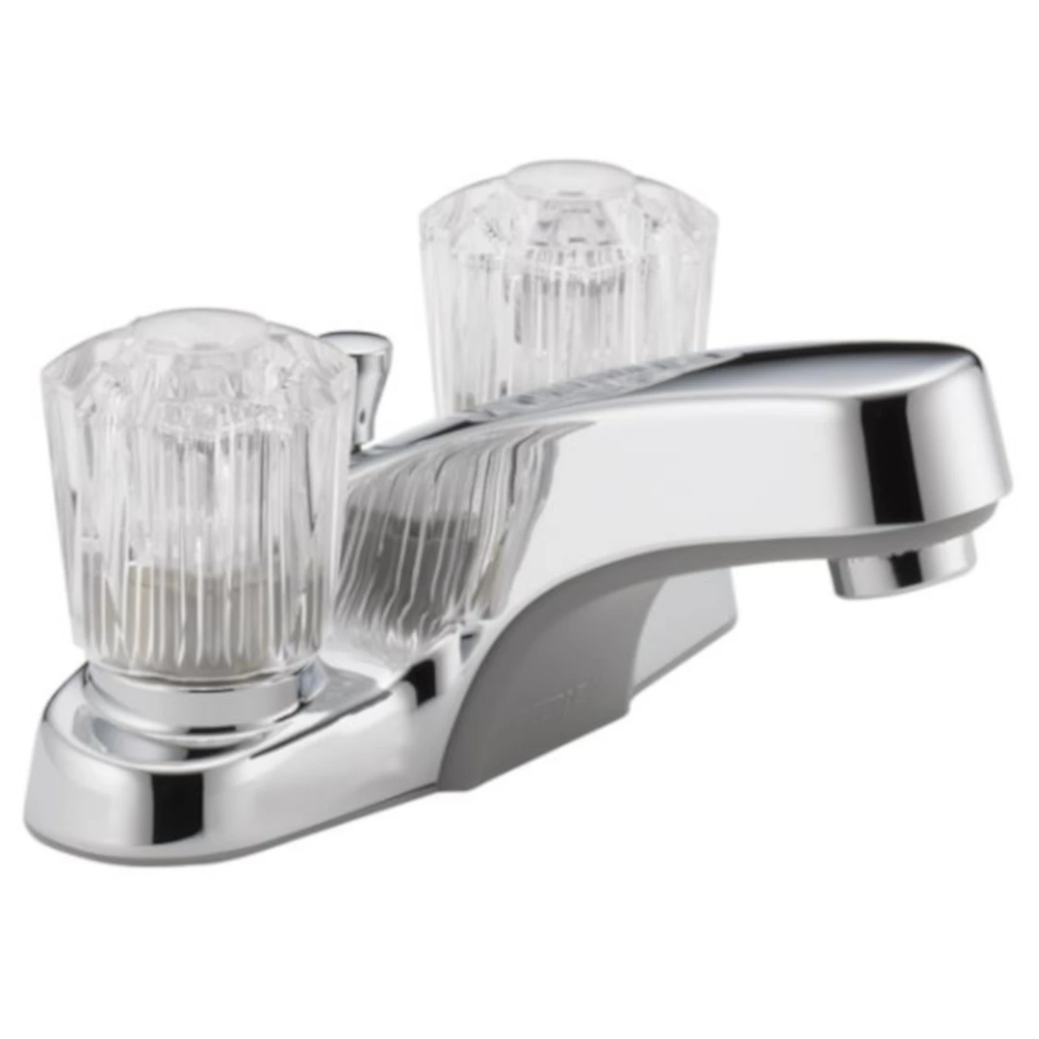 Bathroom Faucet in Chrome Finish with Two Acrylic Handles