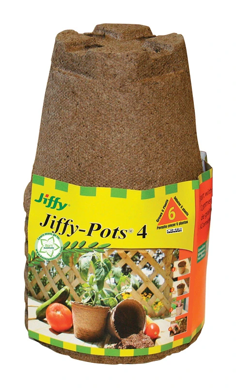 Jiffy 1 Cells 4 in. H X 4 in. W Seed Starting Peat Pot 6 pk