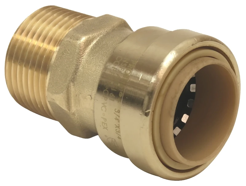 1/2 In. X 1/2 In. Mpt Brass Push Fit Adapter - Model 6630-103