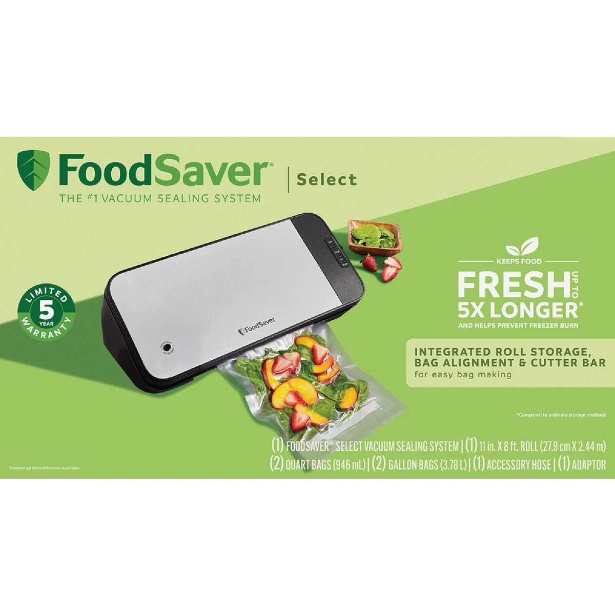 Select Vacuum Food Sealing System, Silver/Black, VS2120
