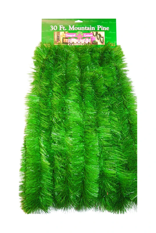 Mountain Green Pine Garland with Natural Brown Cord Center, 4-3/4 In. x 25 Ft.