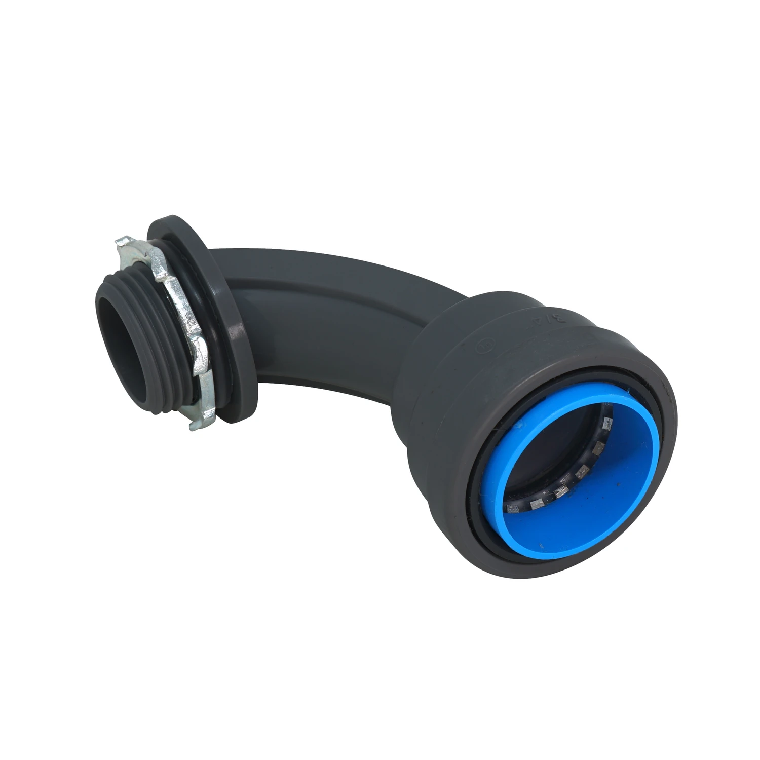Simpush Push-to-Install 90-Degree Elbow Conduit Connector, Non-Metallic, Liquid Tight, 1/2 In.