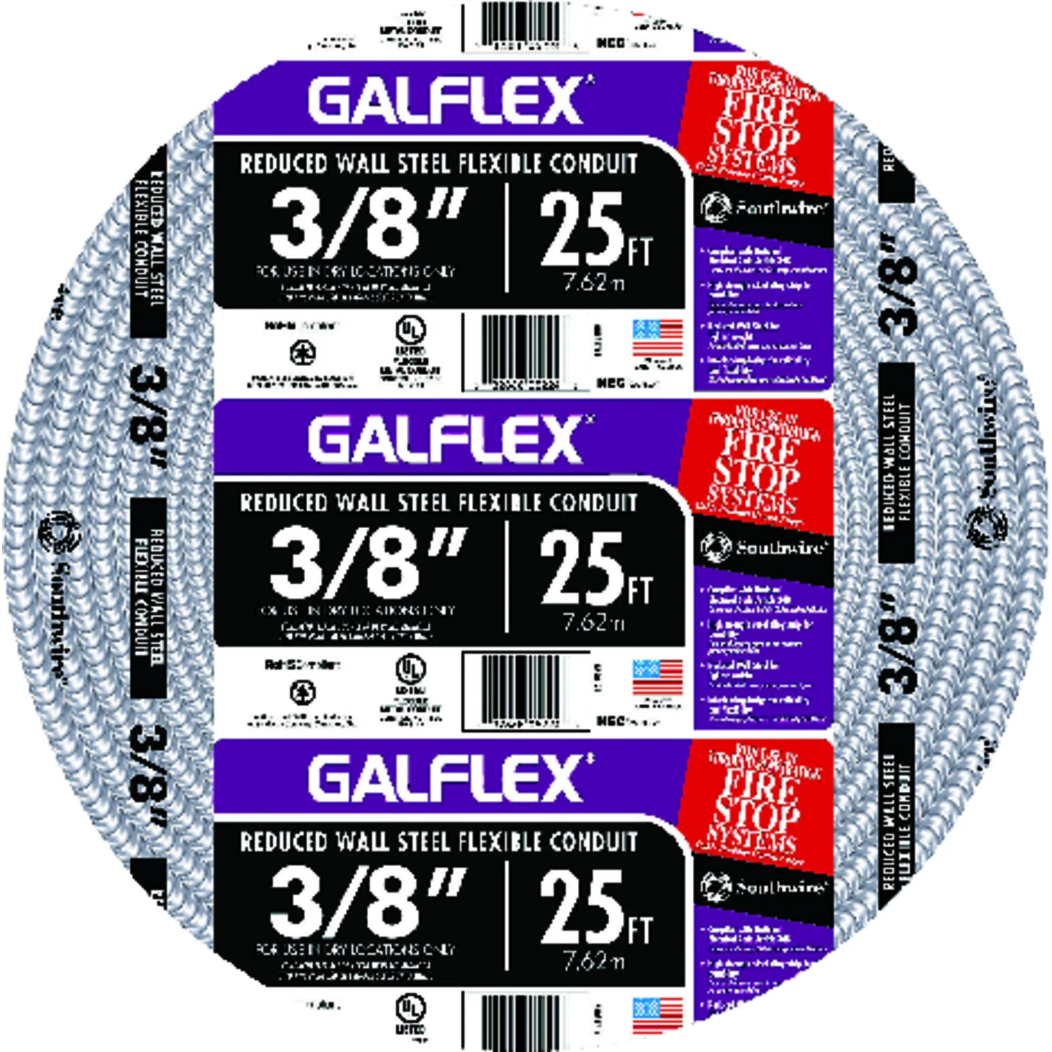 3/8 In. X 25 Ft. Rws Flexible Metal Conduit For Electrical Wiring