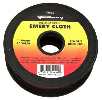 Emery Cloth Bench Roll, 320-Grit, 1-In. x 10-Yard