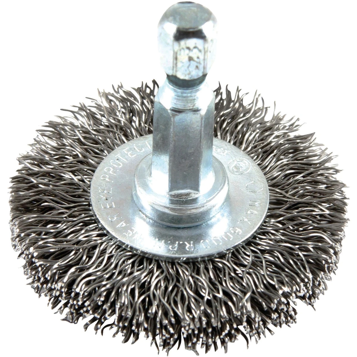 1-1/2 In. Crimped Wire Wheel Brush With 1/4 In. Hex Shank, Model 72725