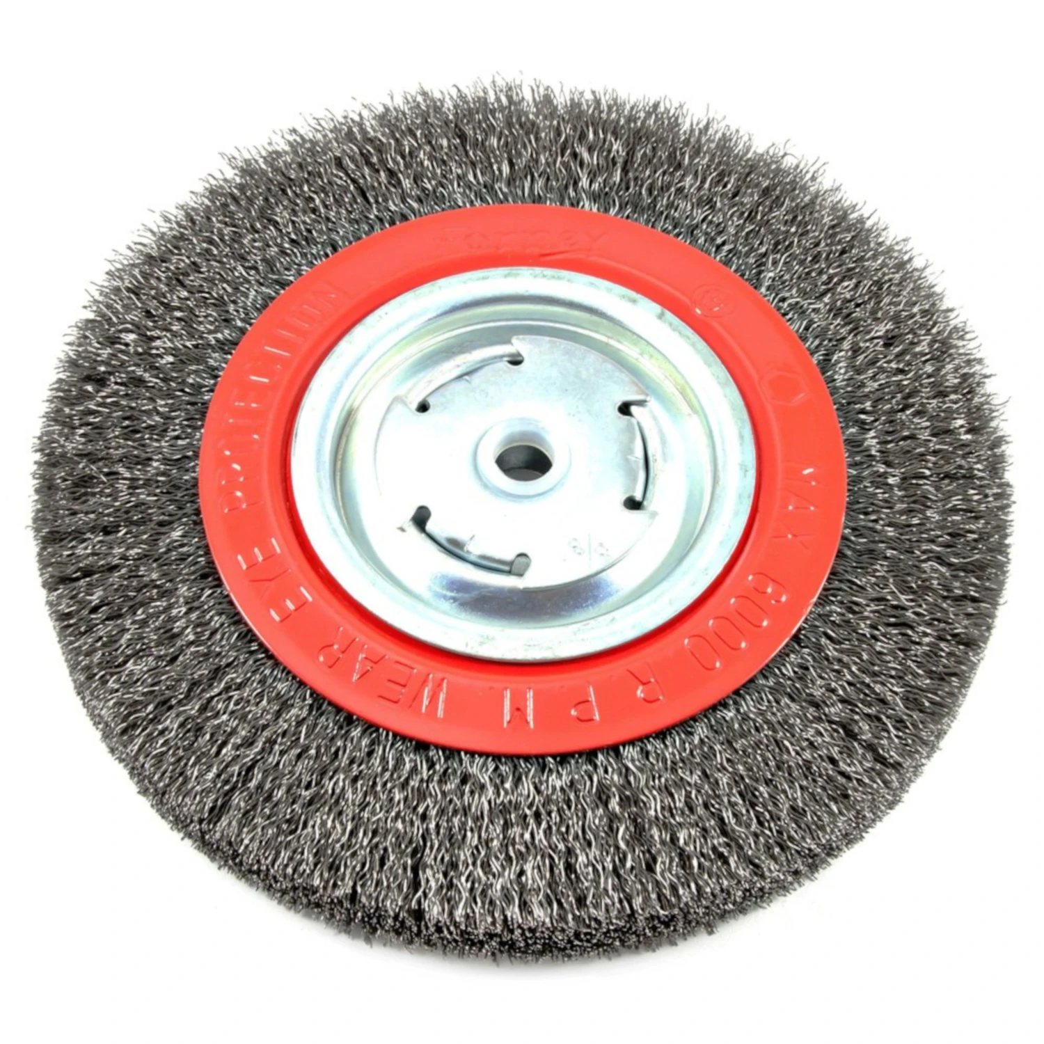 8 In. Crimped Wire Wheel Brush, Coarse .012 In., 6000 Rpm
