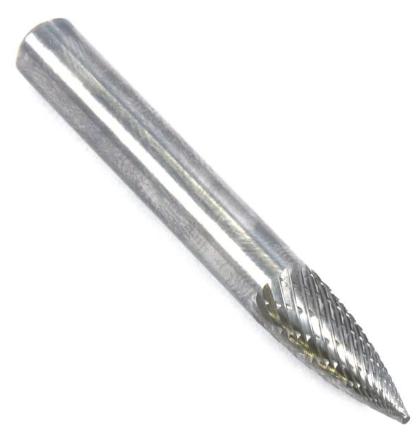 Tungsten Carbide Burr Tree Pointed Shape .25 Inch Diameter Model SG1