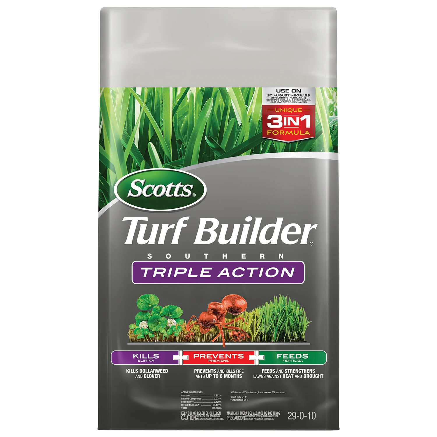 Turf Builder Southern Triple Action 29-0-10 Weed & Feed Lawn Fertilizer 8000 Sq Ft