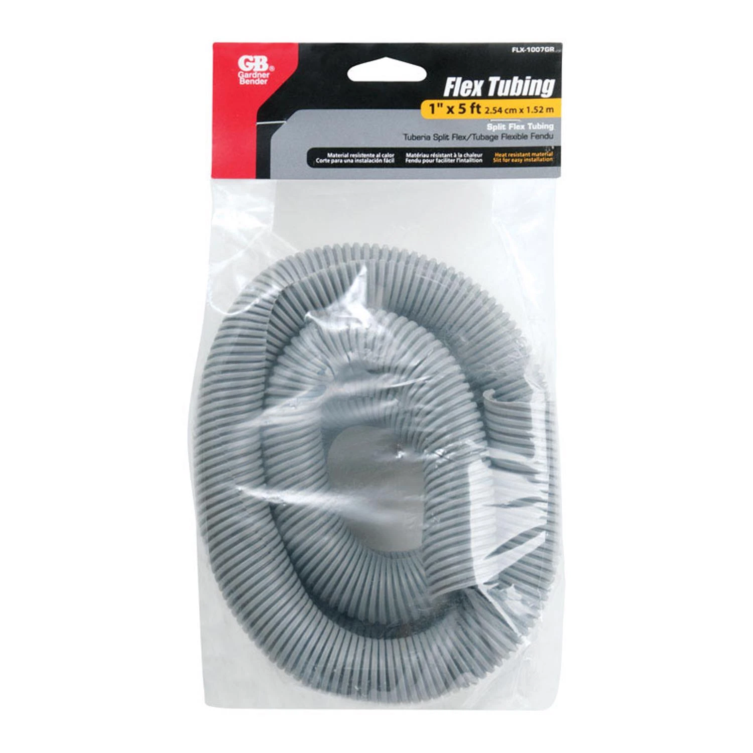 Gray Corrugated Polyethylene Flexible Tubing 1 Inch Diameter by 5 Feet Length