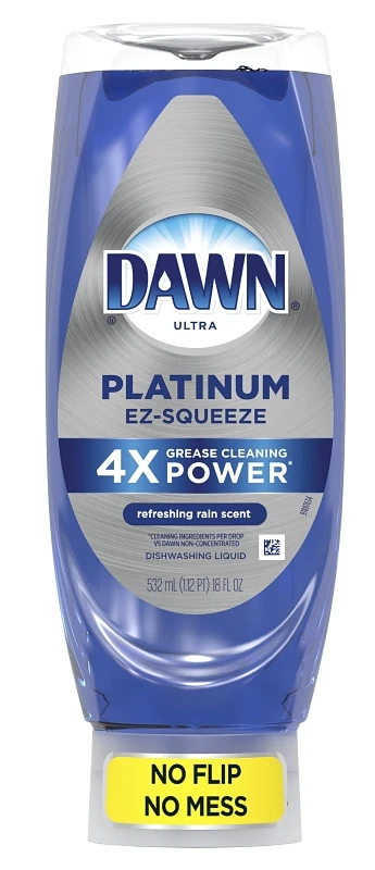 Ez-squeeze Platinum Dish Soap, 18 Oz, Refreshing Rain Scent, Liquid