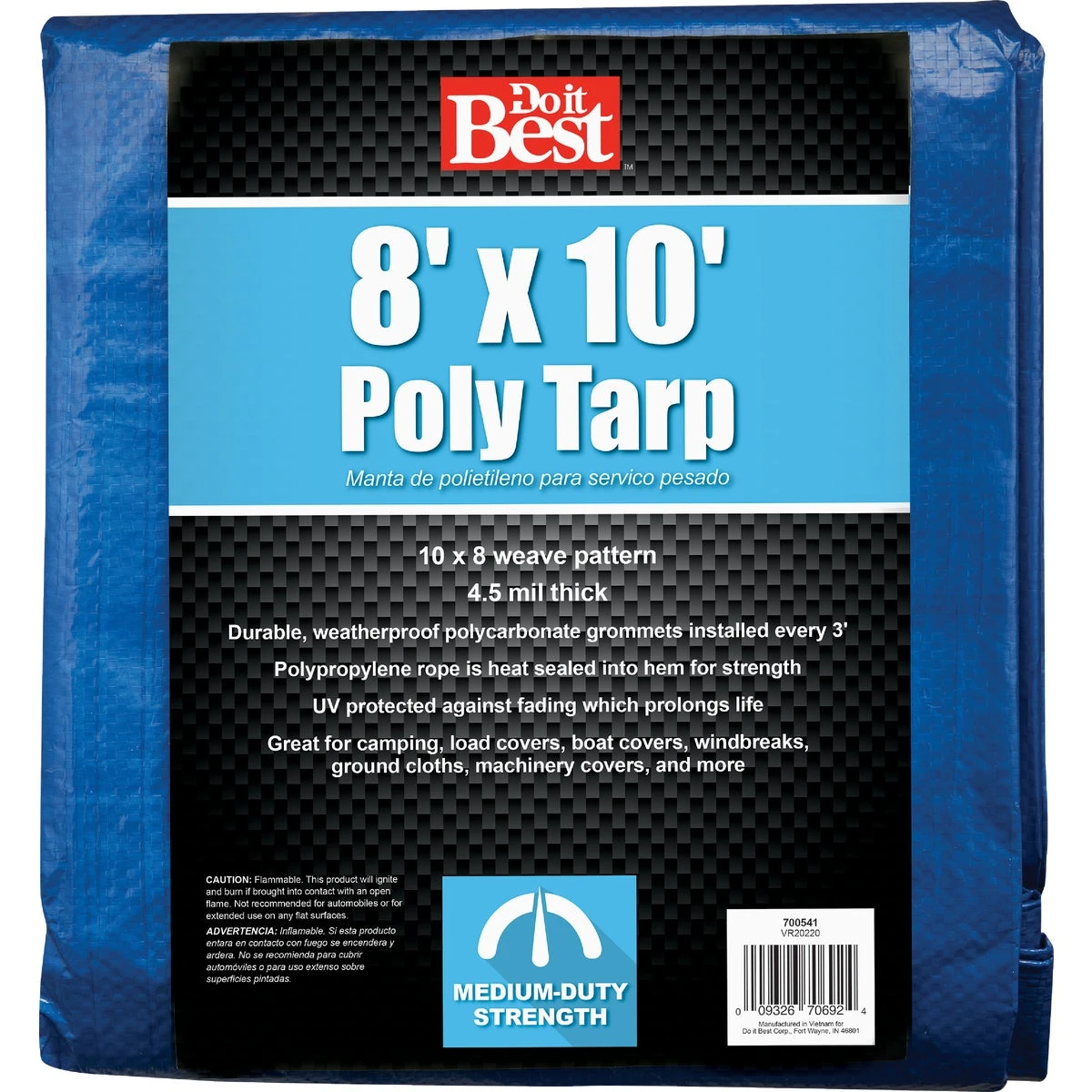 Blue Woven 8 Ft. X 10 Ft. Medium Duty Poly Tarp - Model 700541
