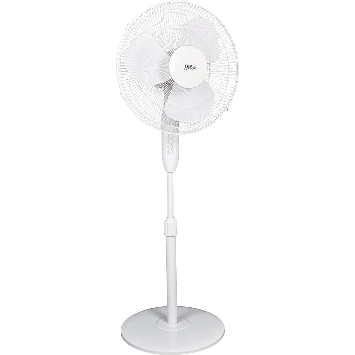 16 In. 3-speed Oscillating Pedestal Fan, Extends To 49 In. H, White