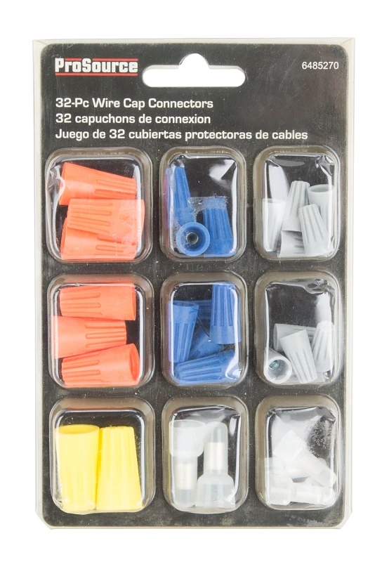 Prosource Mintcraft Cp-323l Wire Cap Connectors Set, 32 Pieces, No Tools Required