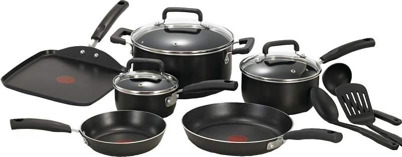 B061sc64 12-piece Signature Titanium Nonstick Cookware Set, Gray, Aluminum