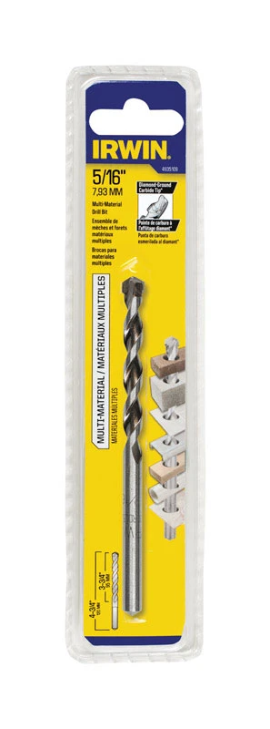 5/16 In. X 4-3/4 In. Carbide Tipped Percussion Drill Bit Straight Shank