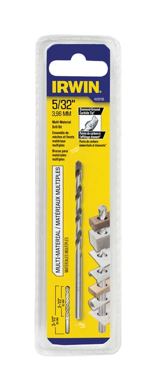 5/32 In. X 3-1/2 In. Carbide Tipped Percussion Drill Bit - Straight Shank