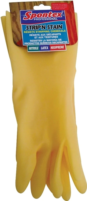Heavy Duty Strip N Stain Gloves, Large, 13 Inch Gauntlet Cuff, Rubber Coating