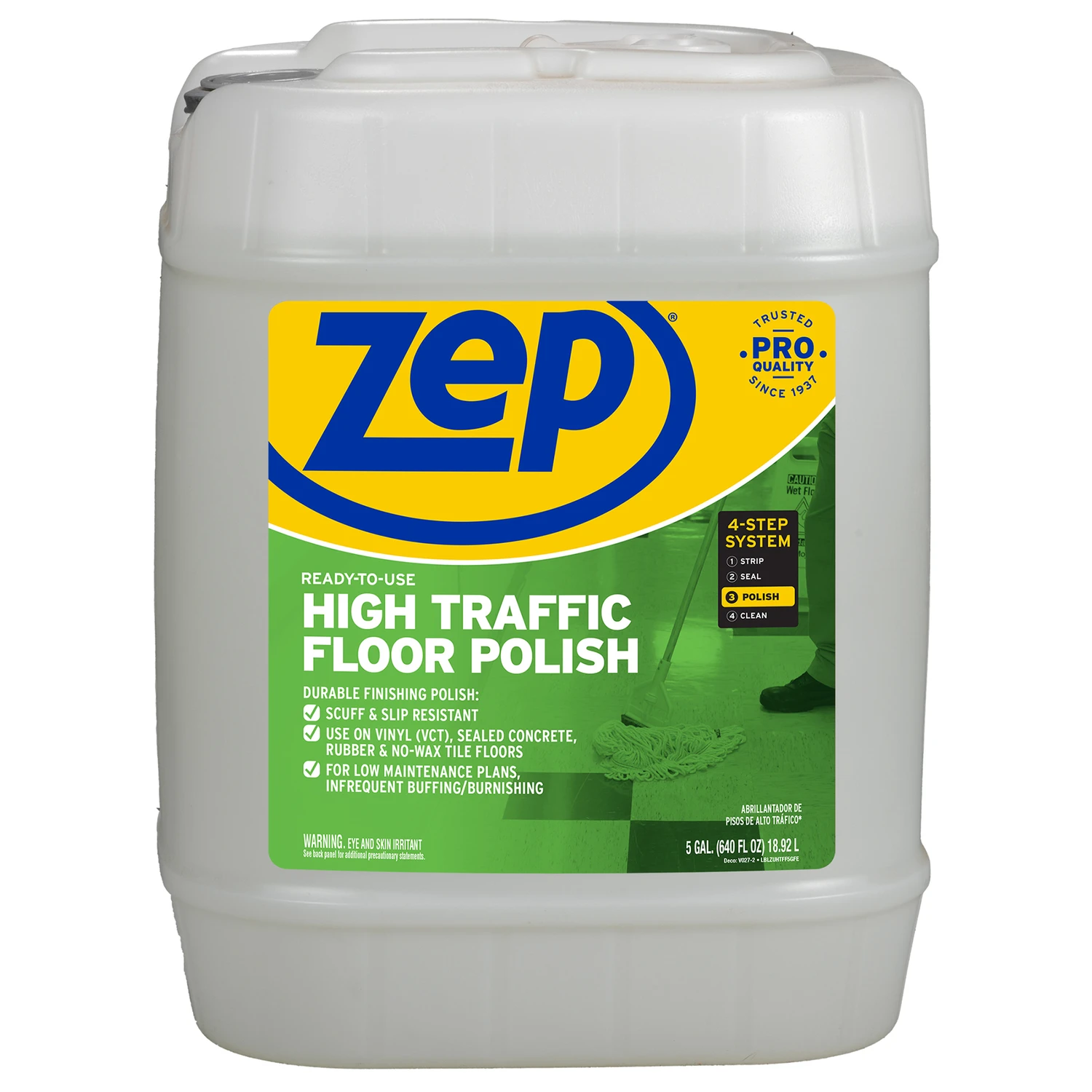 High Traffic No Scent Floor Polish Liquid 5 Gallon - Professional Grade Finish