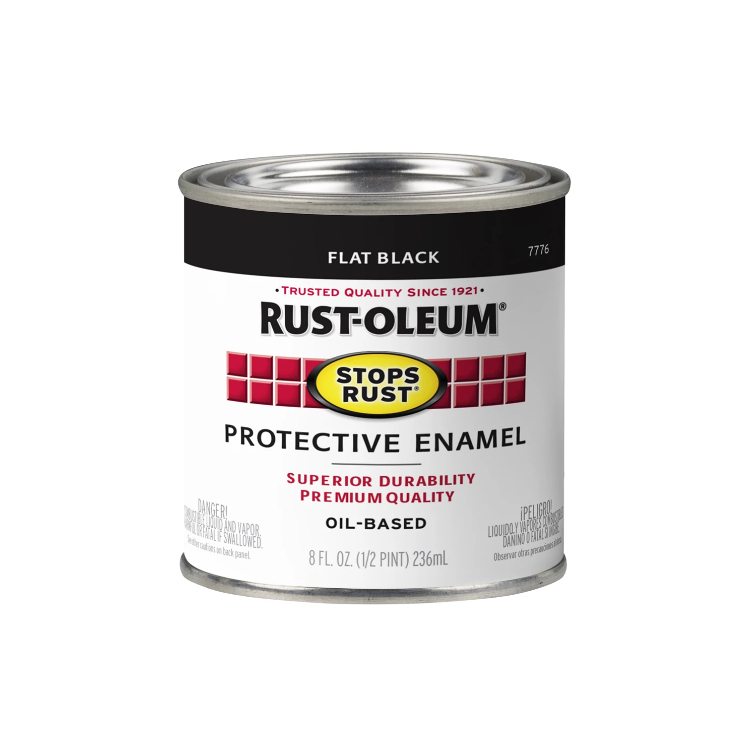 Stops Rust Flat Black Enamel Paint 1/2 Pint, Flat Finish