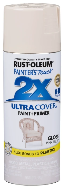 Painter's Touch 2x Ultra Cover 12 Oz. Gloss Spray Paint, Pink Peony