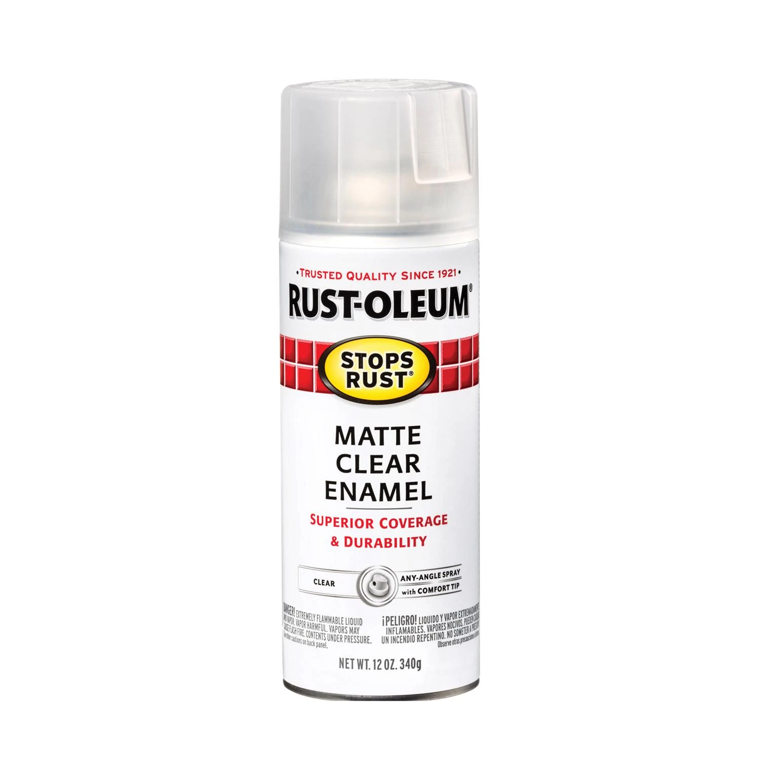 Stops Rust 12 Oz. Matte Clear Enamel Spray Paint - Durable Protection
