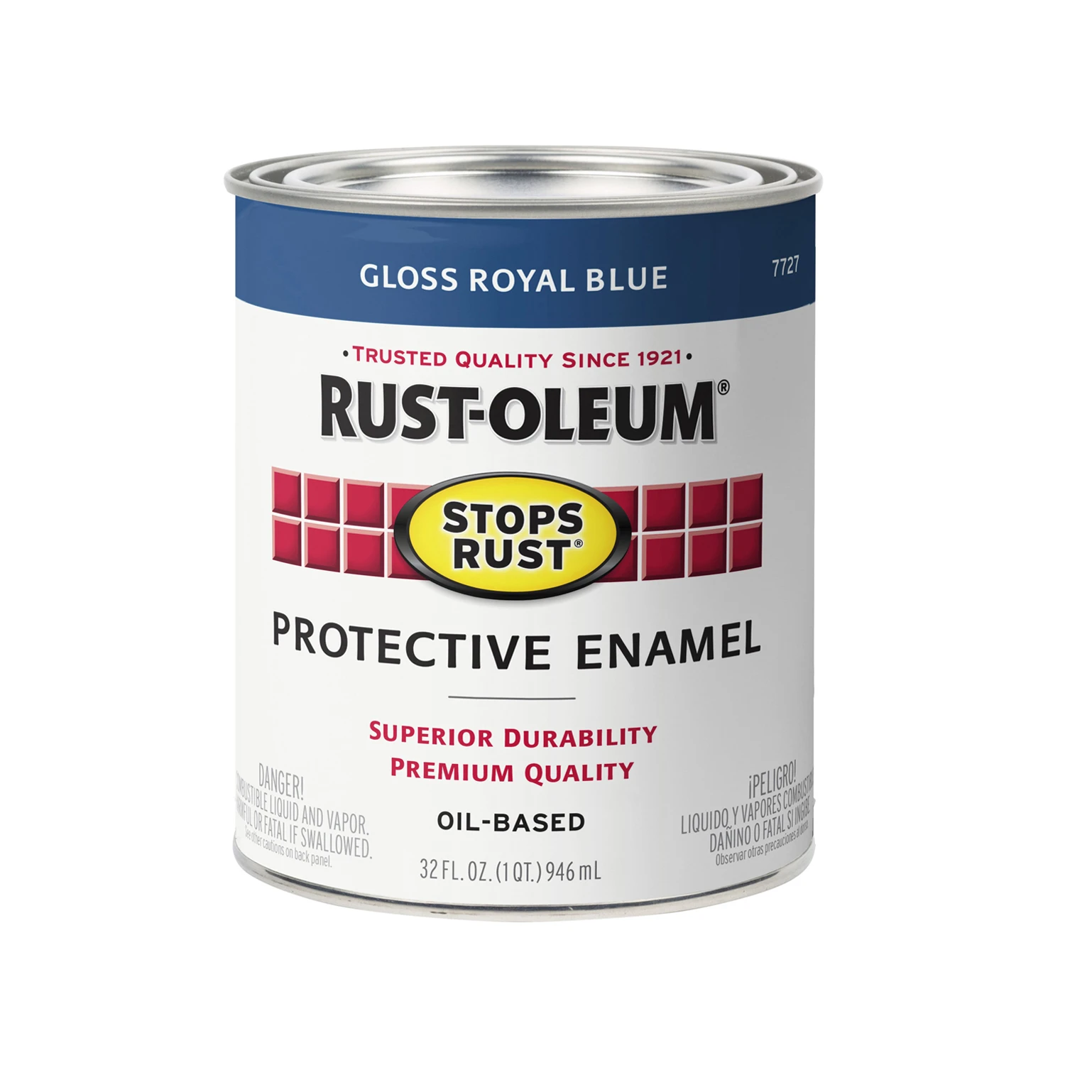 Stops Rust Oil Based Gloss Protective Enamel, Royal Blue, 1 Quart