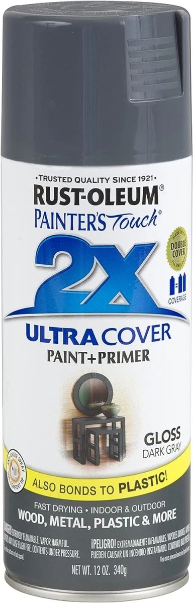 Painter's Touch 2x Ultra Cover 12 Oz. Gloss Dark Gray Spray Paint