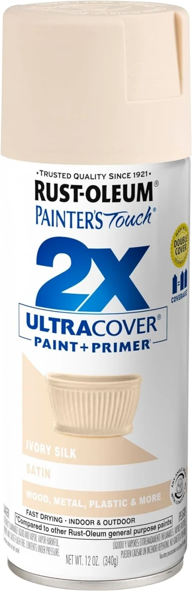 Painter's Touch 2x Ultra Cover 12 Oz. Satin Spray Paint, Ivory Silk
