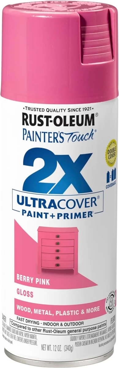 Painter's Touch 2x Ultra Cover 12 Oz. Gloss Berry Pink Spray Paint