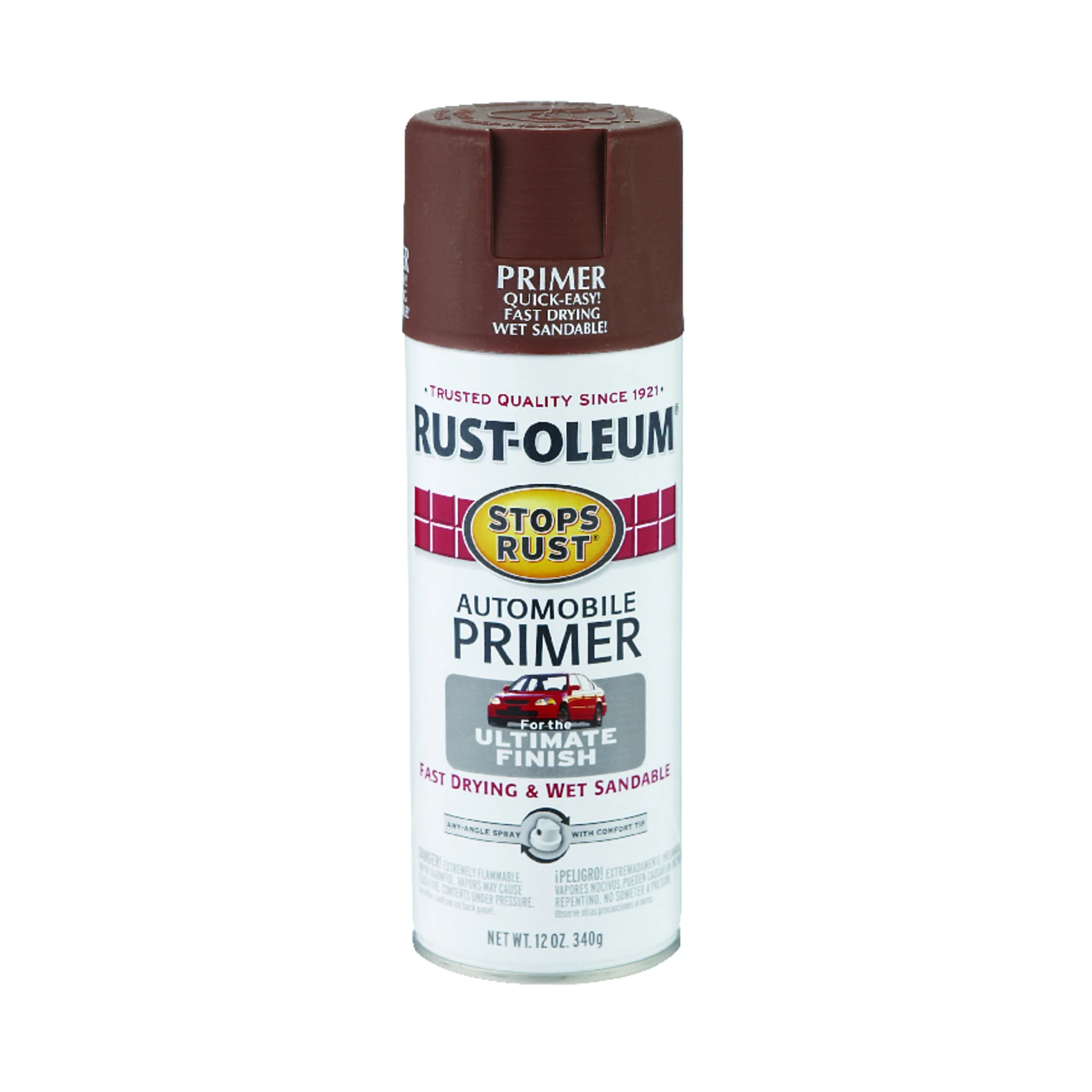 Stops Rust Red 12 Oz. Spray Automotive Primer - Fast-drying, Rust-preventative
