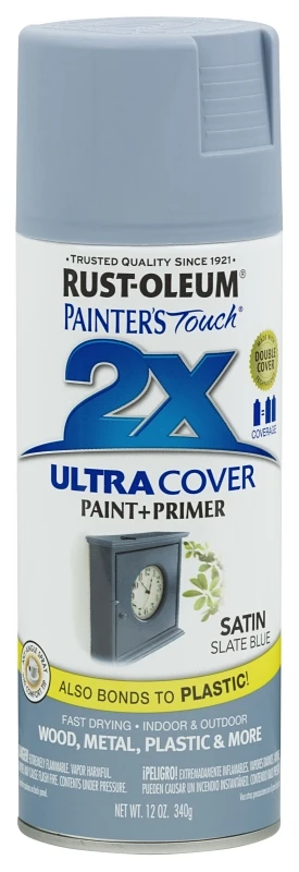 Painter's Touch 2x Ultra Cover 12 Oz. Satin Spray Paint, Slate Blue