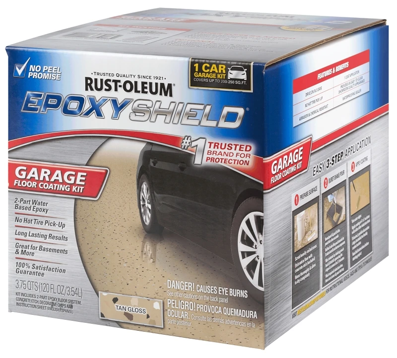 Gloss Garage Floor Coating Kit, Tan, 120 Oz.