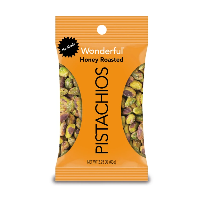 Wonderful Honey Roasted Pistachios 2.25 oz Bagged