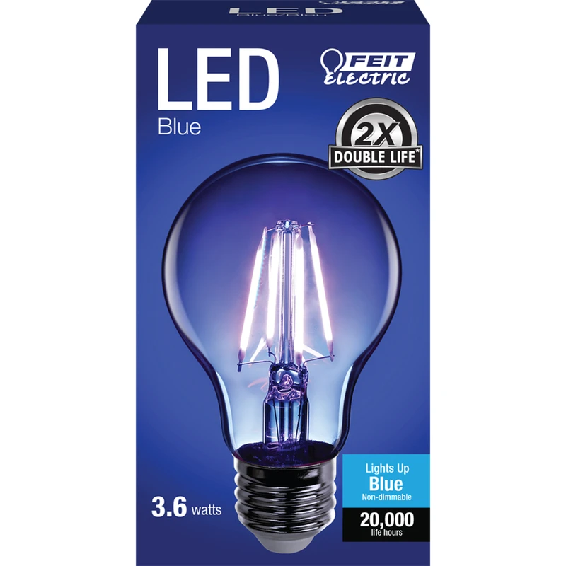 FEIT Electric Filament 4.5 watts A19 LED Bulb 450 lumens Blue A-Line 30 Watt Equivalence