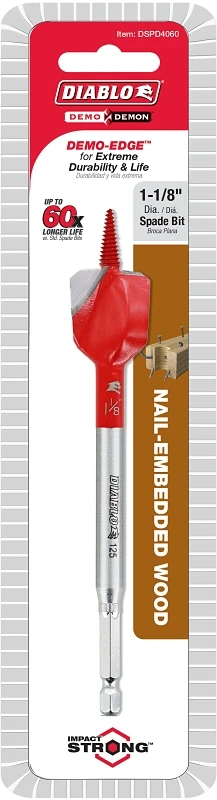 DIABLO 1-1/8 in. x 6 in. Demo Demon Spade Bit for Nail-Embedded Wood