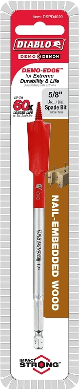 DIABLO 5/8 in. x 6 in. Demo Demon Spade Bit for Nail-Embedded Wood