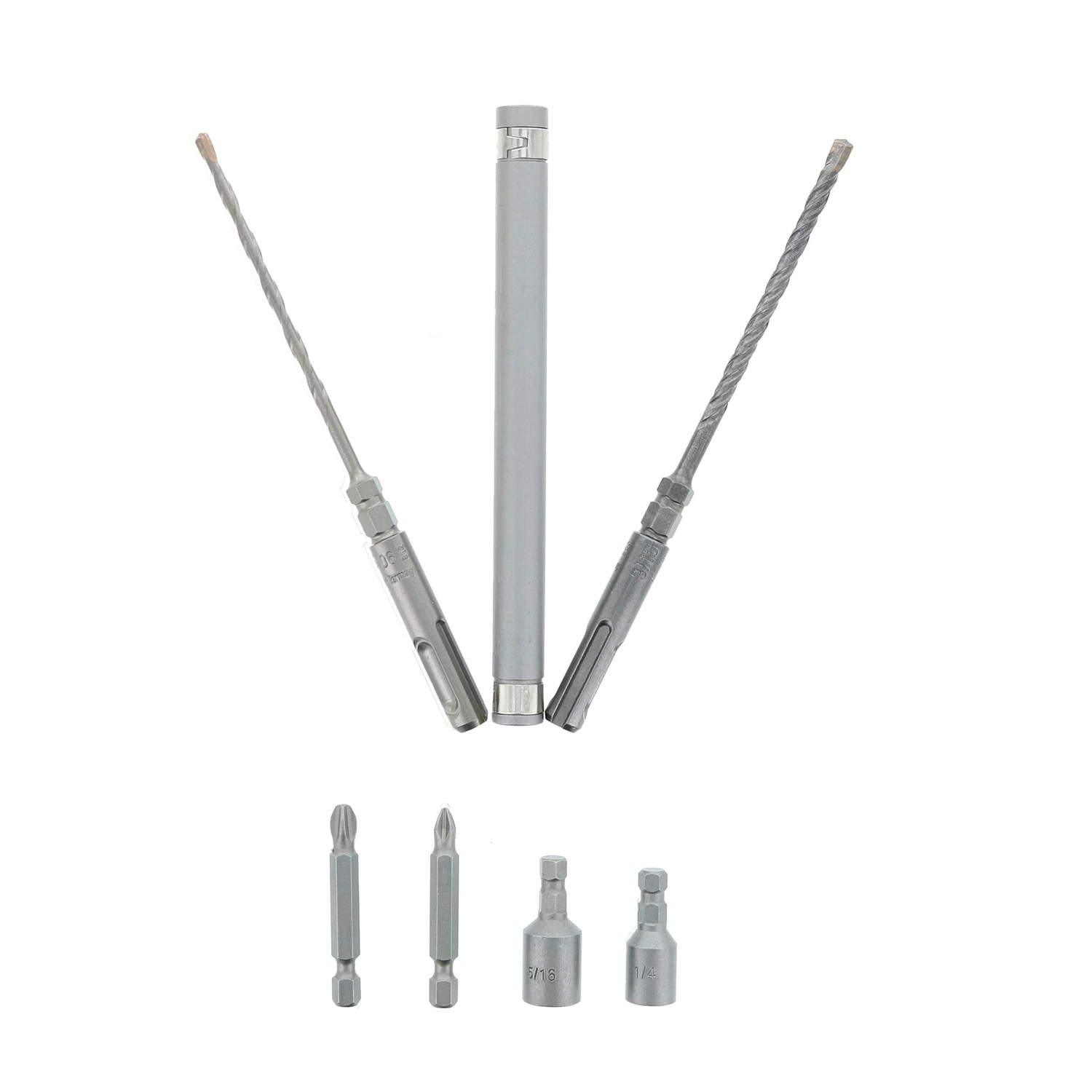 Seven Piece Concrete Anchor Drive Installation Set for Secure Fastening