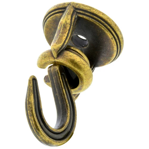 Ceiling Hook, Swivel, Antique Brass