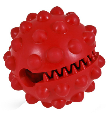 Small Knobby Treat Ball Toy For Dogs - Durable Rubber Design