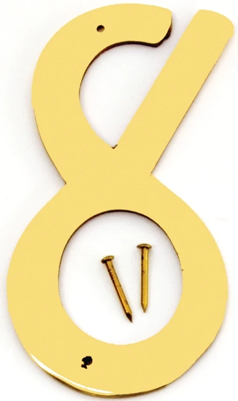4 Inch Polished Brass House Number Eight Br-40/8