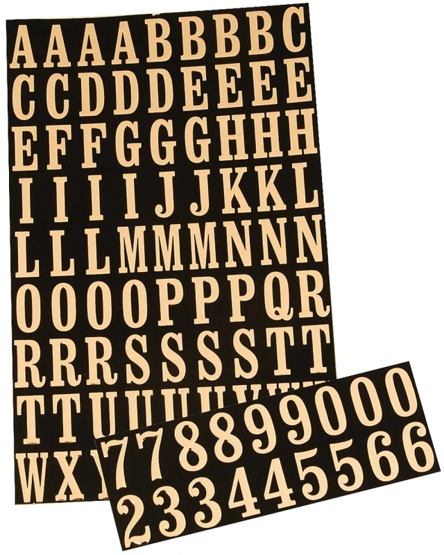 Hy-Ko 1 in. Reflective Polyester Gold 0-9, A-Z Letters and Numbers Self-Adhesive