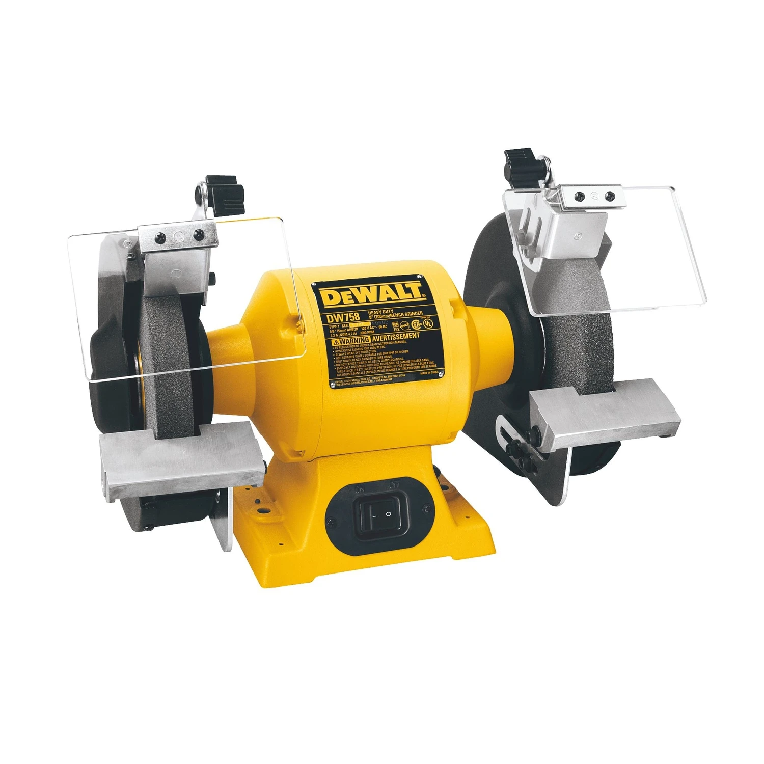 8 In. Bench Grinder 3/4 Hp Dw758 With 4.2 Amps And 3600 Rpm