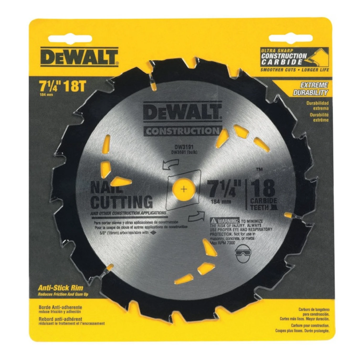 Circular Saw Blade, 18-Tooth x 7-1/4 In.