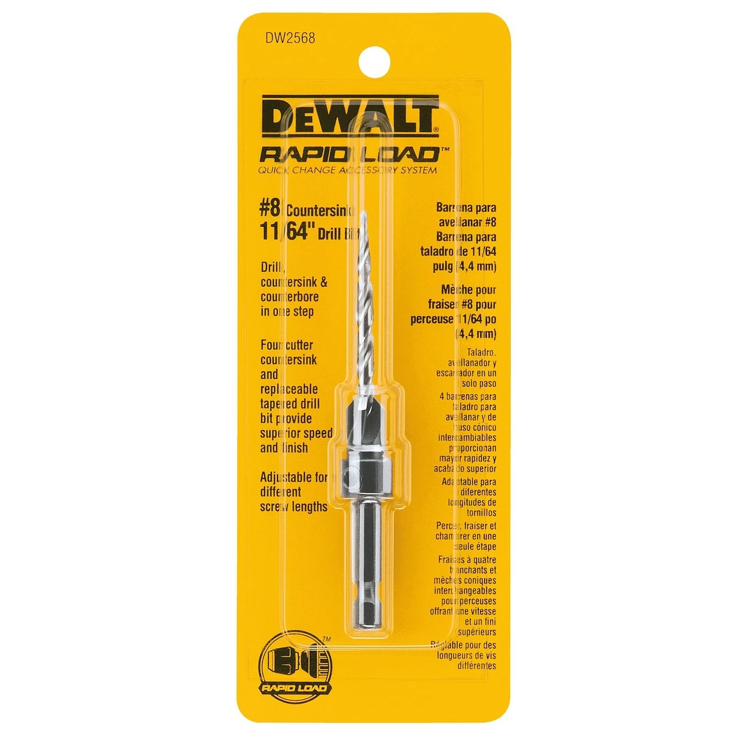 Number 8 Countersink Drill Bit with 11/64 Inch Diameter