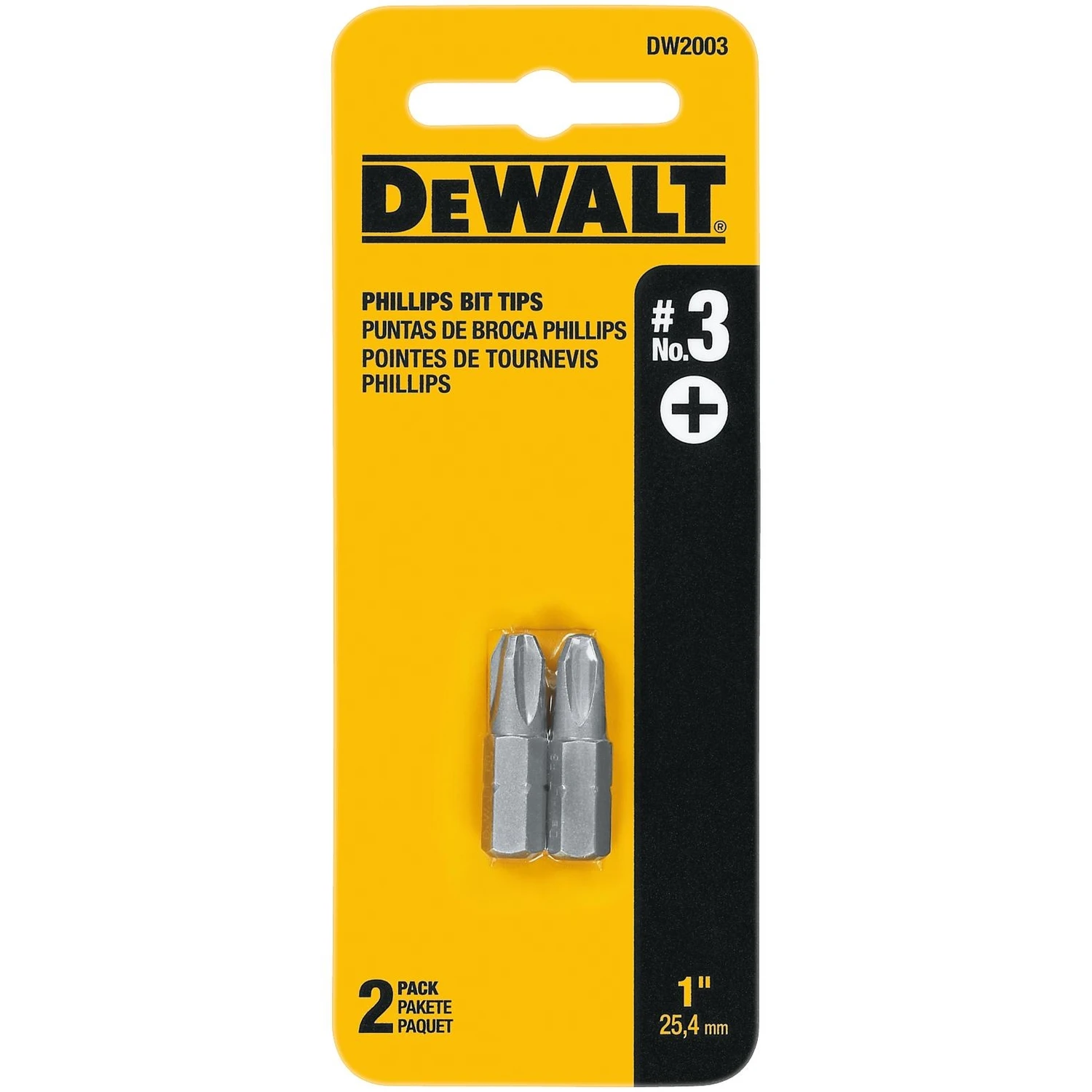 #3 Phillips Insert Bit Tip, 1 In.,2-Pk.