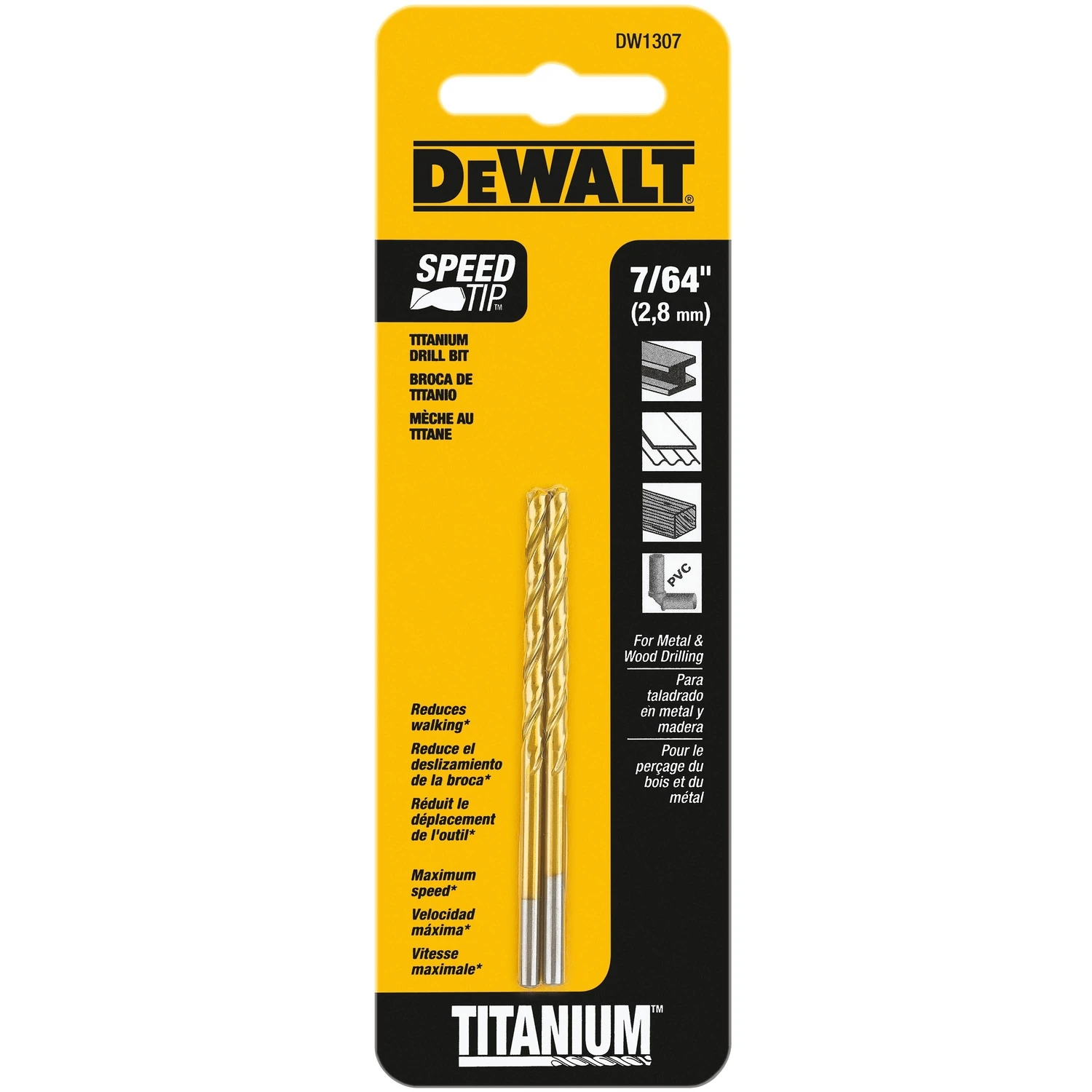 Titanium Drill Bit, 7/64 In.