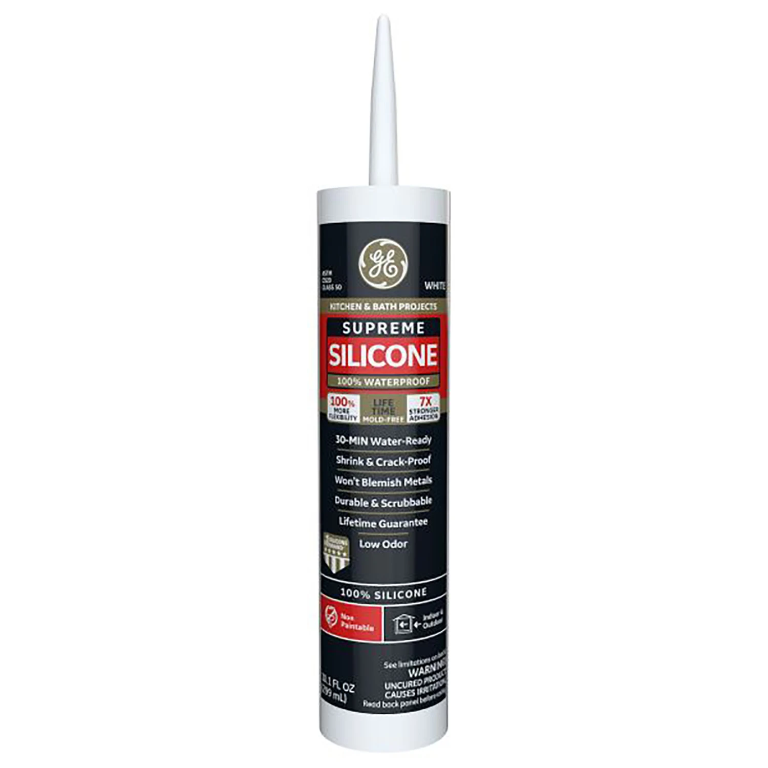 Silicone Kitchen & Bath Sealant, White, 10.1 Oz. Cartridge