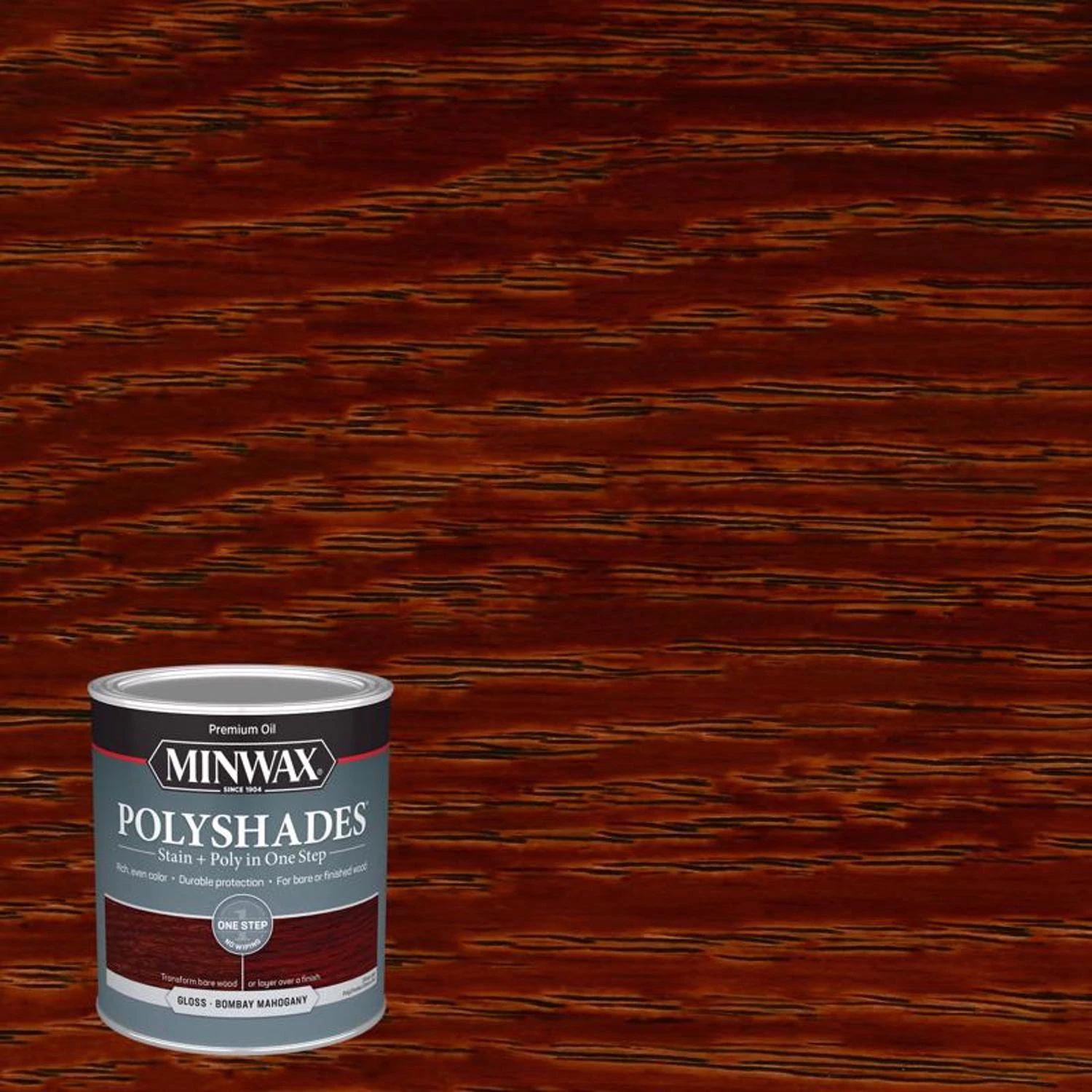 Polyshades 1 Qt. Gloss Stain & Finish, Bombay Mahogany - Oil-based