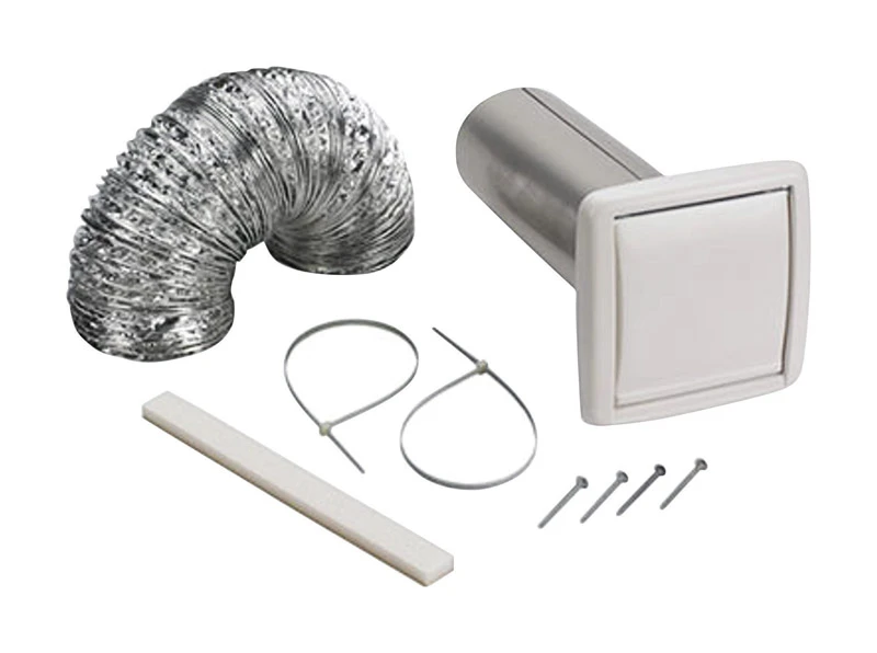 3 In./4 In. Exhaust Fan Wall Vent Kit - 8-piece Installation Set