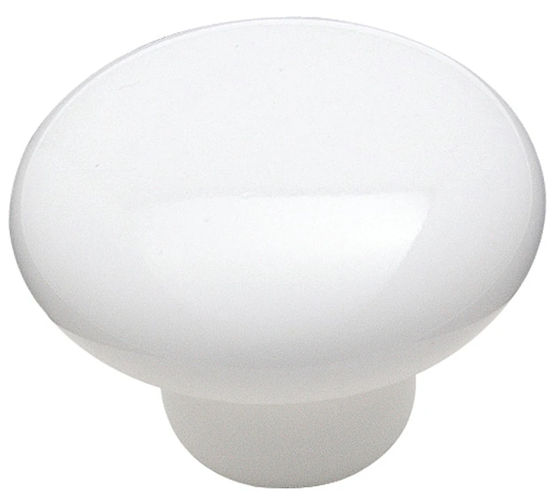 Everyday Heritage Round White Ceramic Cabinet Knob, 1-1/4 In. Diameter